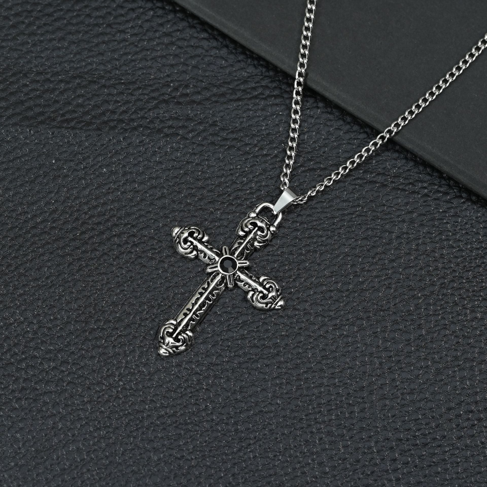 Wholesale Titanium Steel cross  alloy pendant necklaces