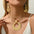 Wholesale  Geometric  Luxury Necklace Earrings Set Versatile Circle Oval Ellipse Fashion Jewelry