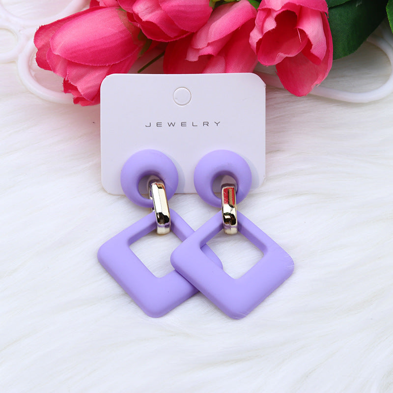 Wholesale Acrylic Spray Paint Fashion Earrings Diamond Hollow Earrings
