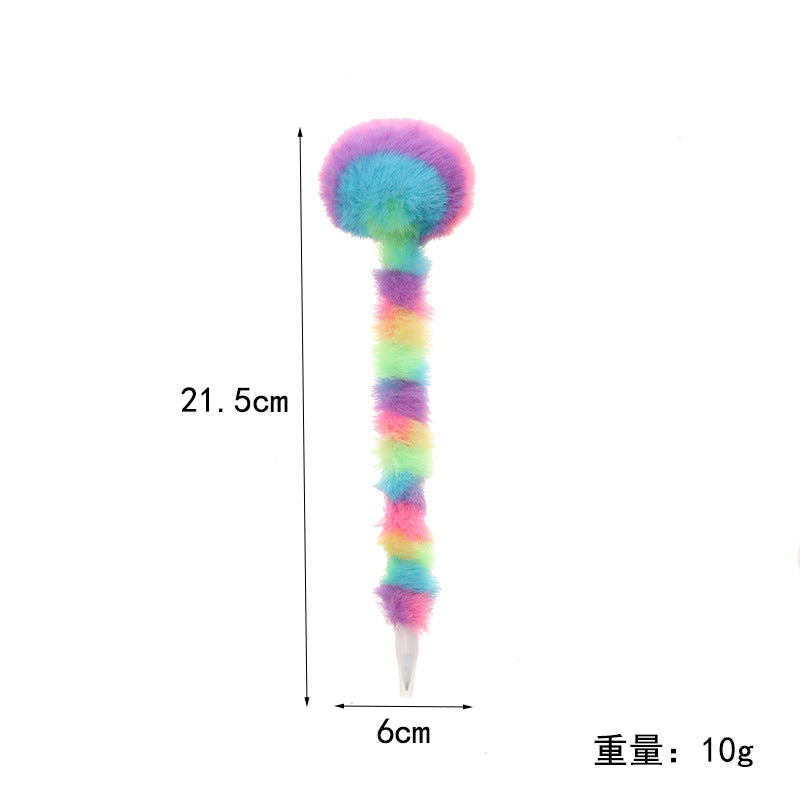 Wholesale Cute Rainbow  round plush ball pen