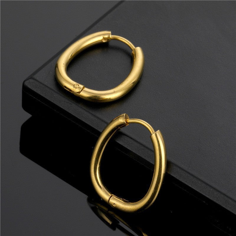 Wholesale 10pcs Stainless Steel Geometric U Shape Oval Earrings