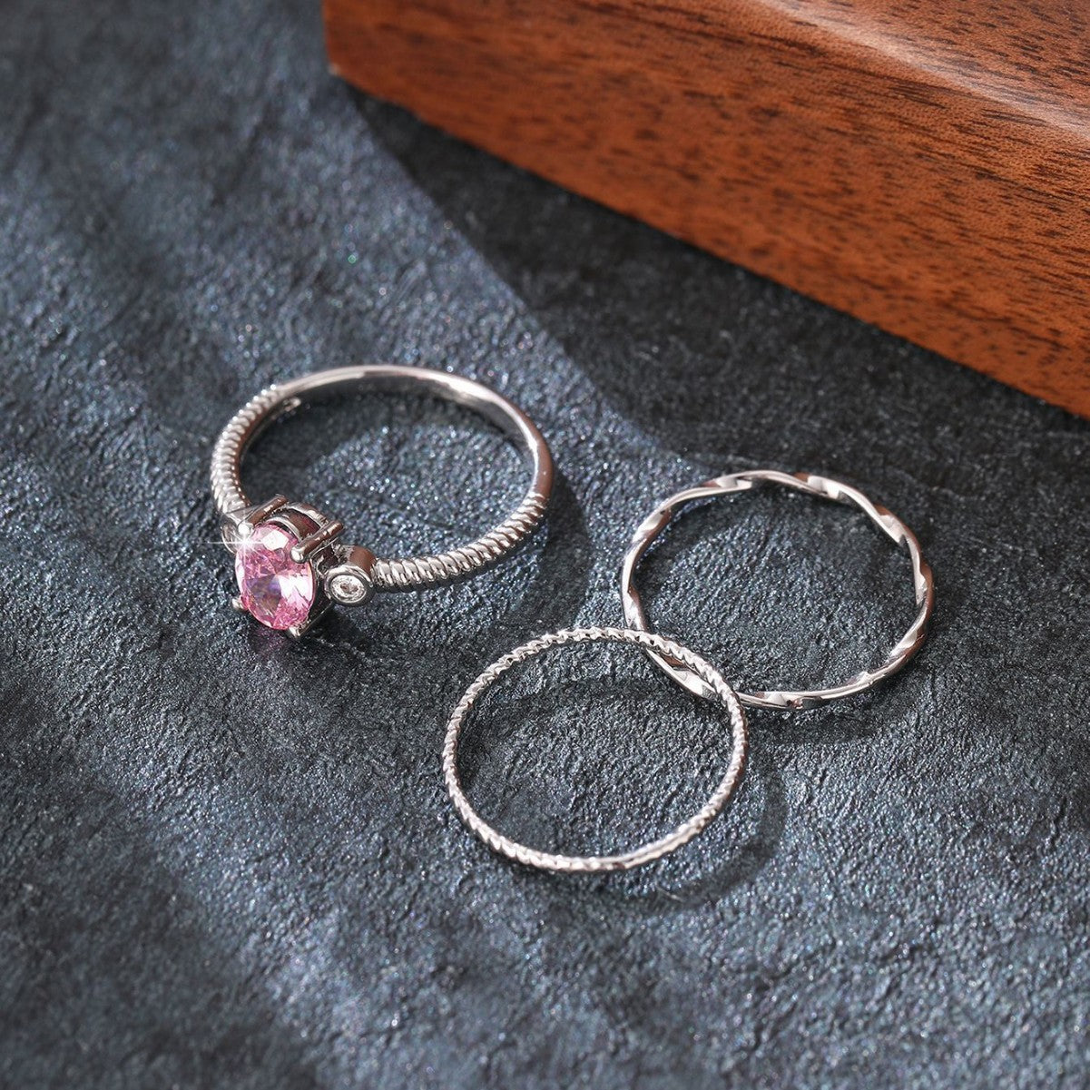 Wholesale  personality multi-piece set twisted plain ring