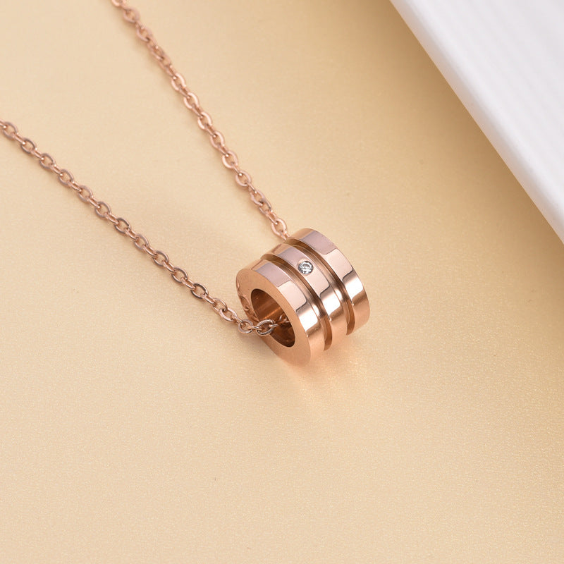 Wholesale Light Luxury Three-piece Set Titanium Steel Necklace Ring Bracelet ACC-NE-JunChen001