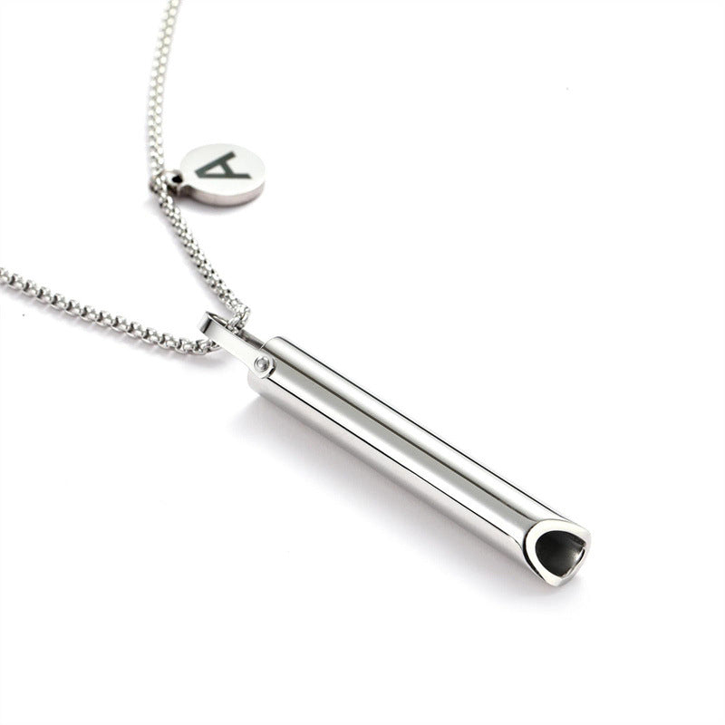 Wholesale Whistle with Letters Stainless Steel Pendant Necklaces ACC-NE-MS033