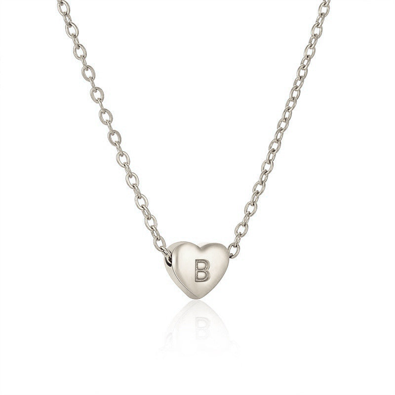 Wholesale titanium steel love letter necklace