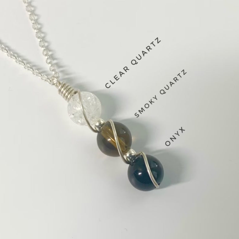 Wholesale Natural Crystal Silver Wire Wrapped Constellation Necklace ACC-NE-RongGuan016