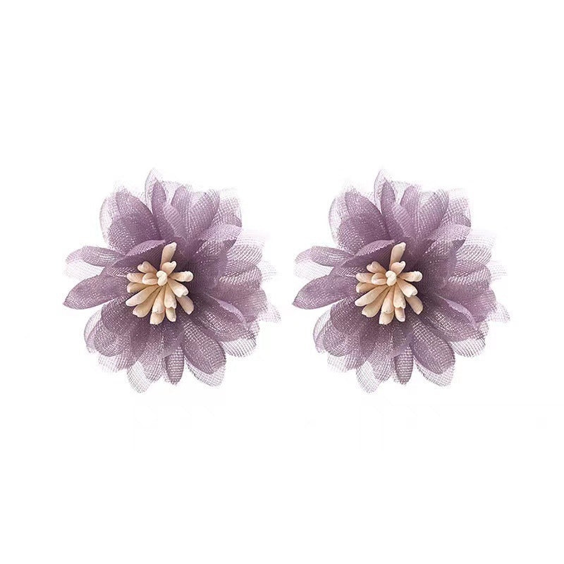 Wholesale Vintage Purple Green Lace Flower Earrings ACC-ES-ZhiShifang001