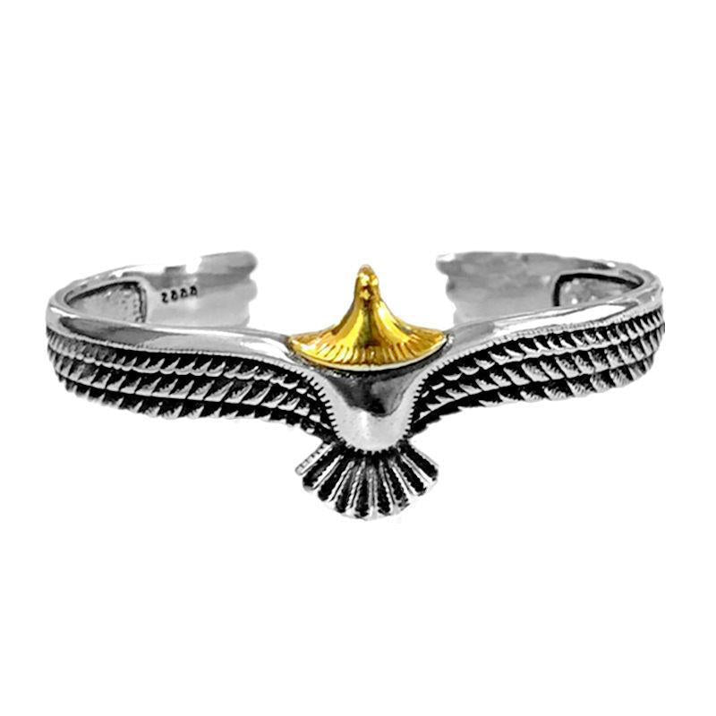 Wholesale Punk Style Eagle Cuff Bracelet,  Retro Thai Silver Finish,  Fashion Accessory for Men and Women