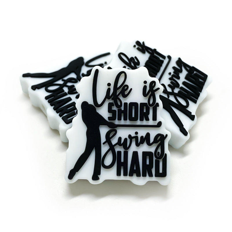 Wholesale 10pcs Cartoon Silicone Beads Golf Boy Image Focal Beads DIY Accessories ACC-BDS-WDX227