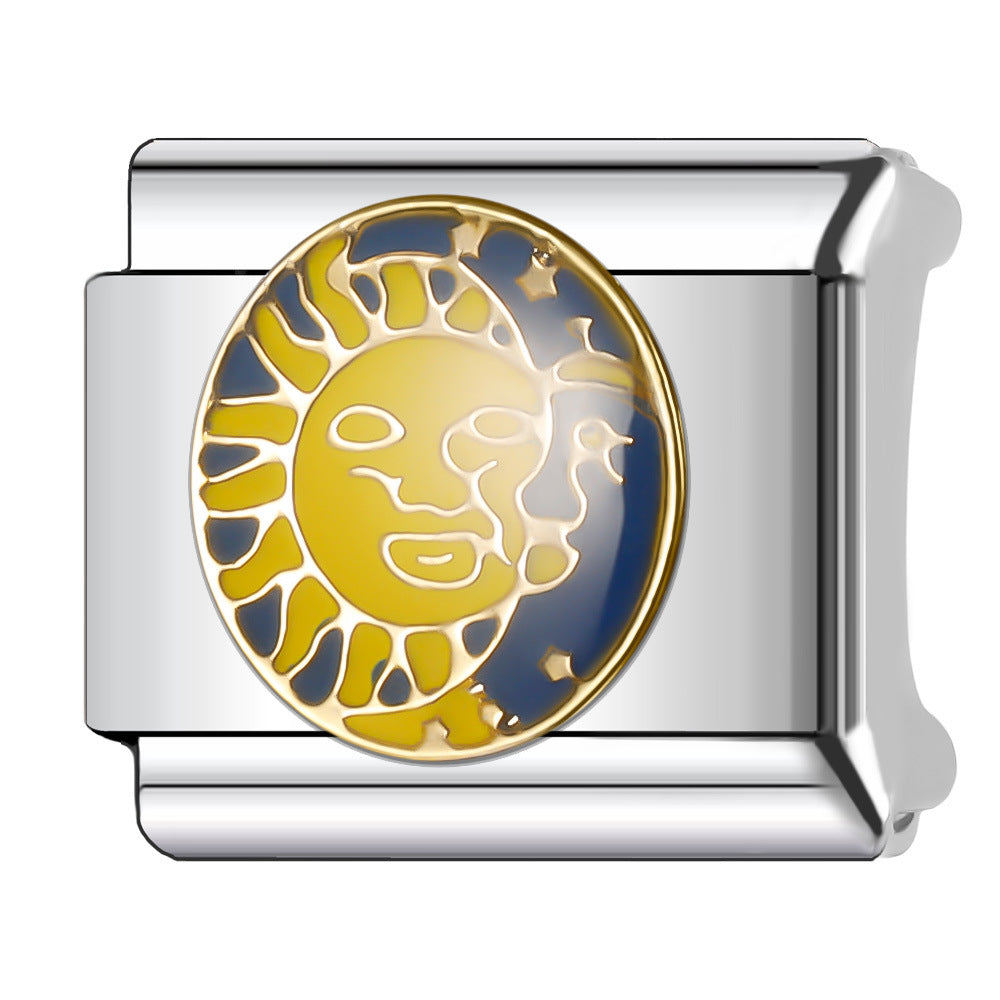 Wholesale Italian Charm Bracelet 9mm DIY Splicing Creative Pattern Stainless Steel Composable Bracelet