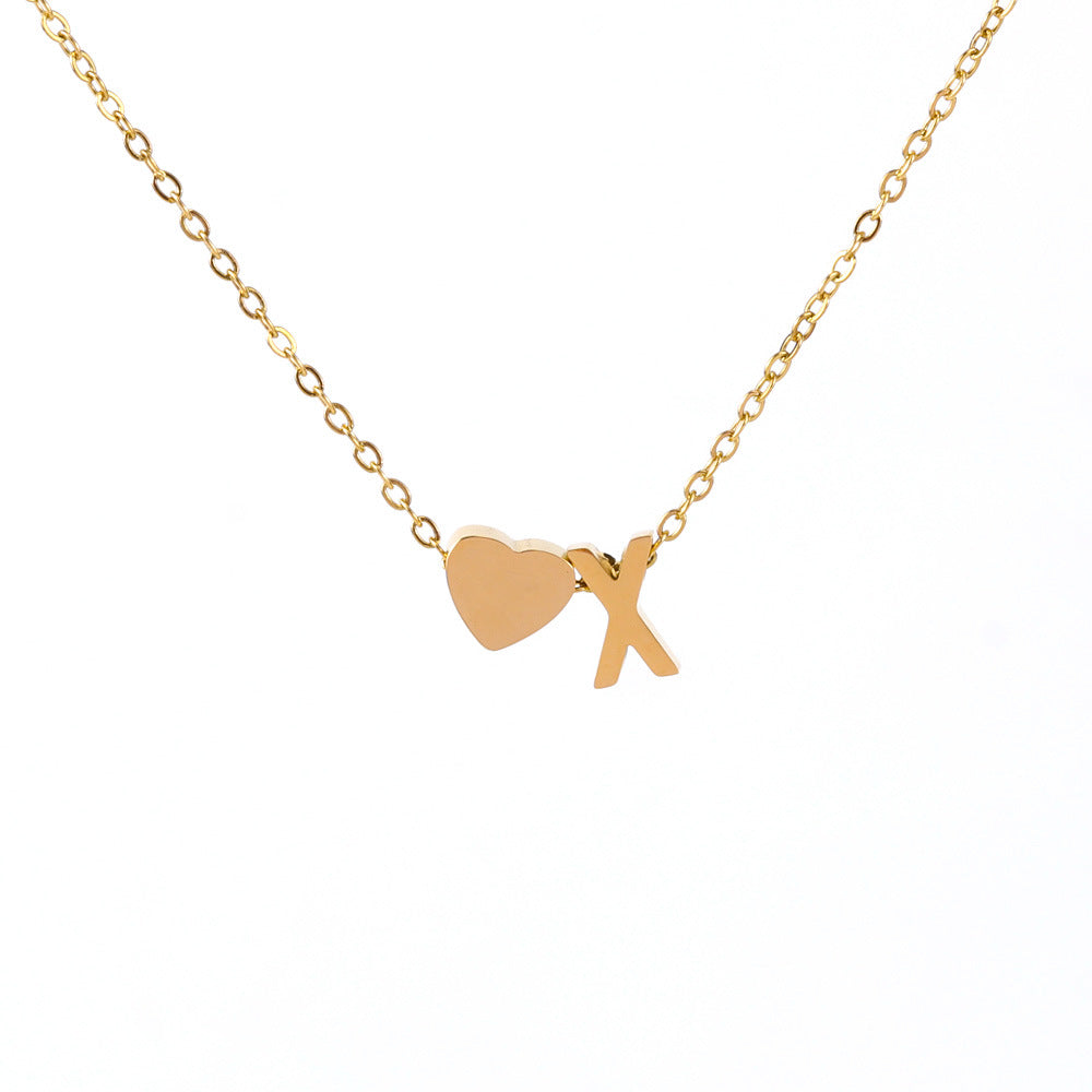Wholesale 18K Gold Titanium Steel Letter Love Necklace ACC-NE-FeiLing004