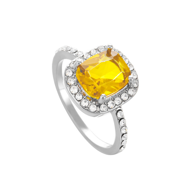 Wholesale Citrine Ring Women's Egg Shape Ring Adjustable Rings ACC-RS-LR006