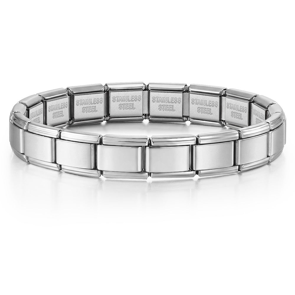 Wholesale Stylish Unisex Electroplated Stainless Steel Italian Charm Bracelet for Everyday Wear and Boutique Resale