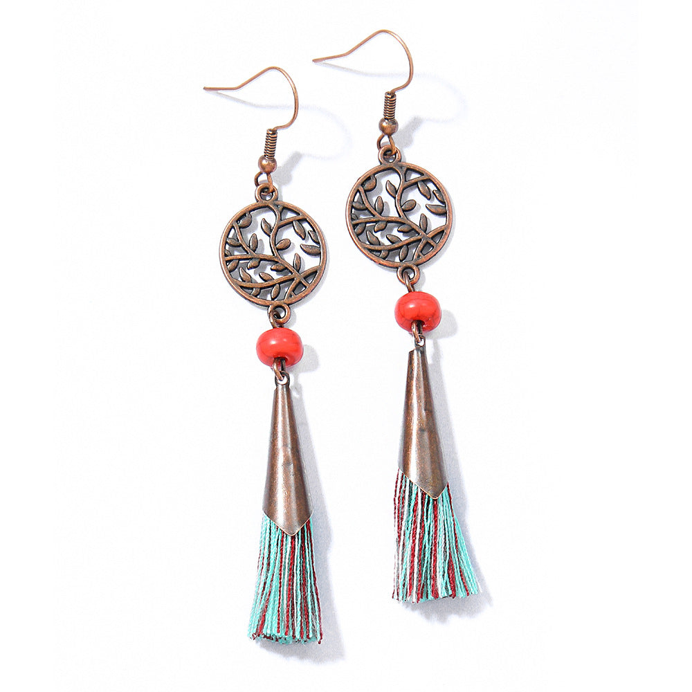 Wholesale Crystal Bohemian Tassel Earrings Vintage Style Women Jewelry Accessory for Everyday Gift