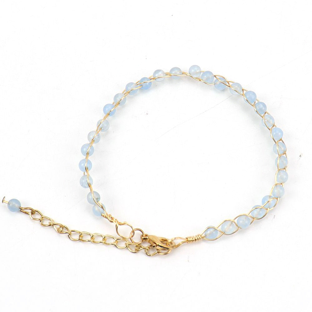 Wholesale Handmade Gold Wrapped Red Agate Crystal Bracelet Fashion Jewelry Accessory for Women Gift
