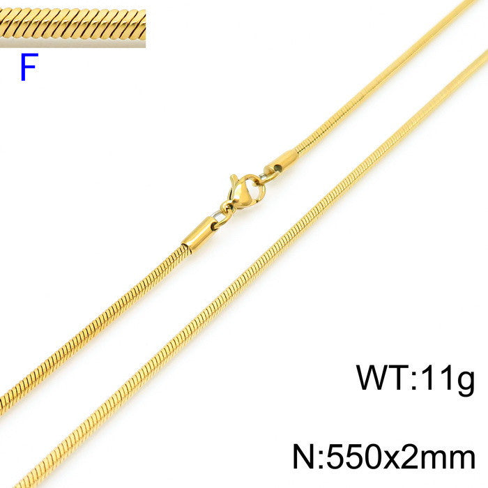 Wholesale 304 Titanium Steel Necklace Square Snake Bone Chain ACC-NE-KaLun004