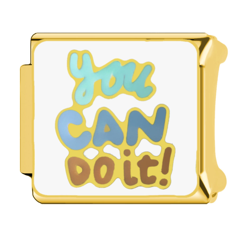 Wholesale 9mm Italian Charm Starter Bracelets DIY square Single Section Creative Stainless Steel Composable Bracelet