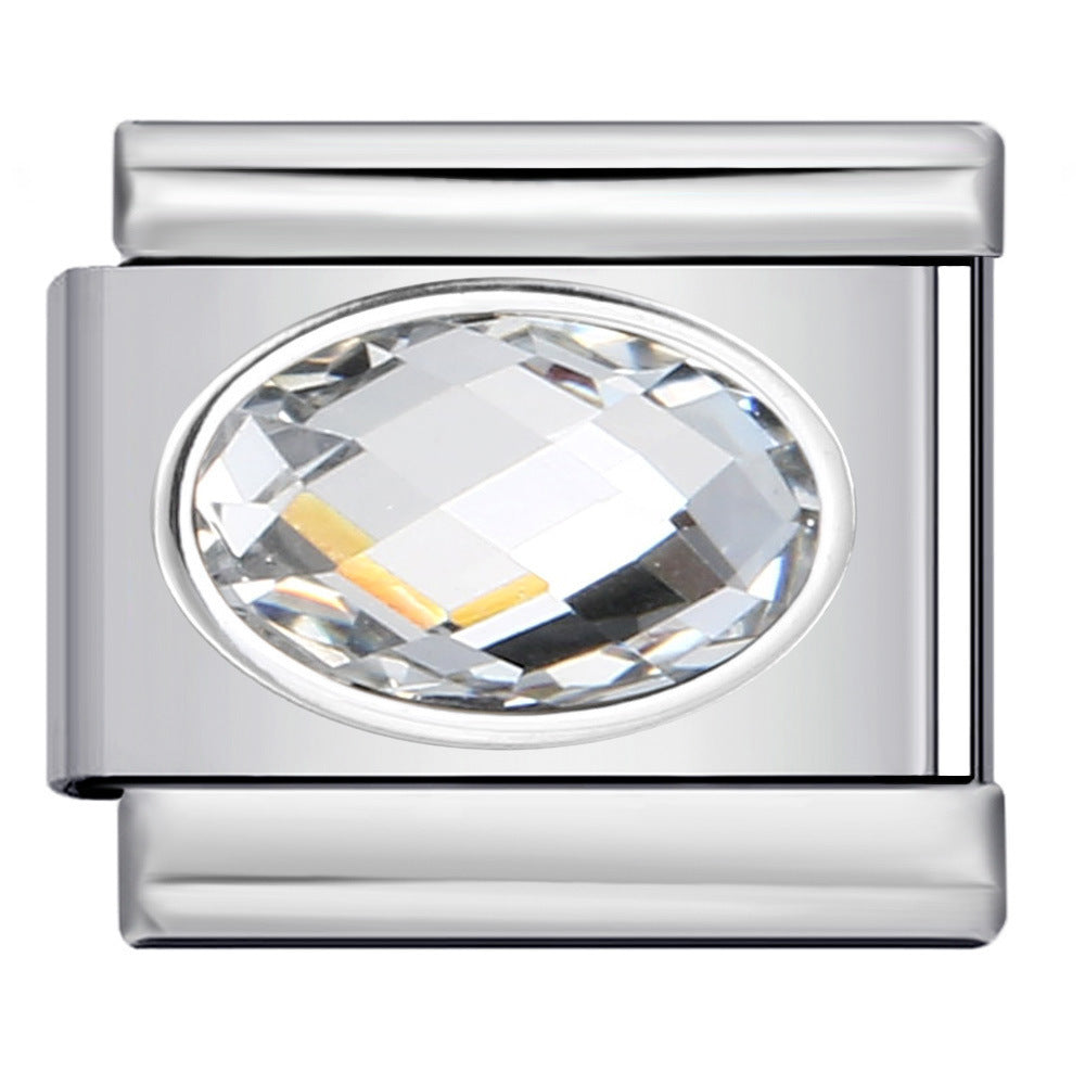 Wholesale  Italian Charm Bracelet 9mm DIYOval-shaped Creative Stainless Steel Composable Bracelet