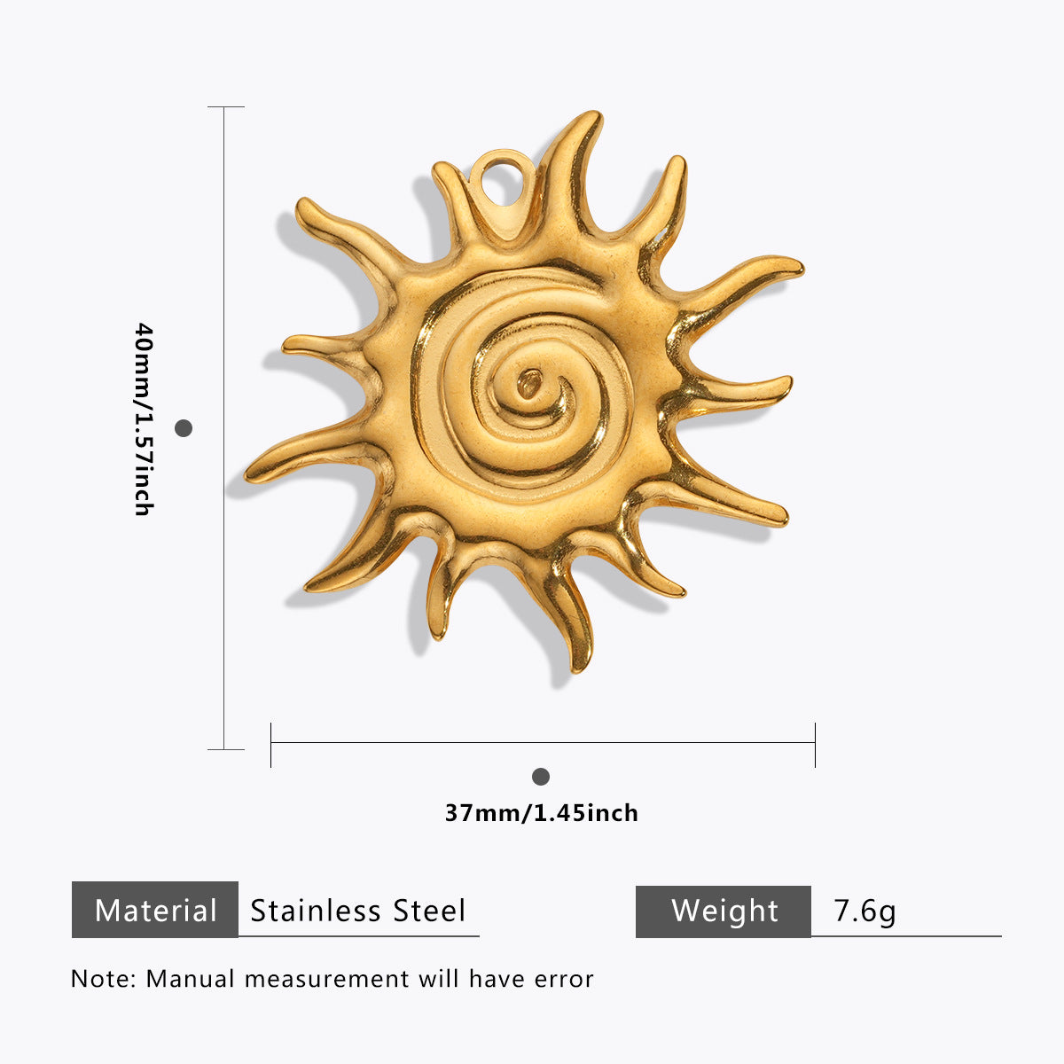Wholesale 5pcs Stainless steel 18K vacuum plating color  flower pendant
