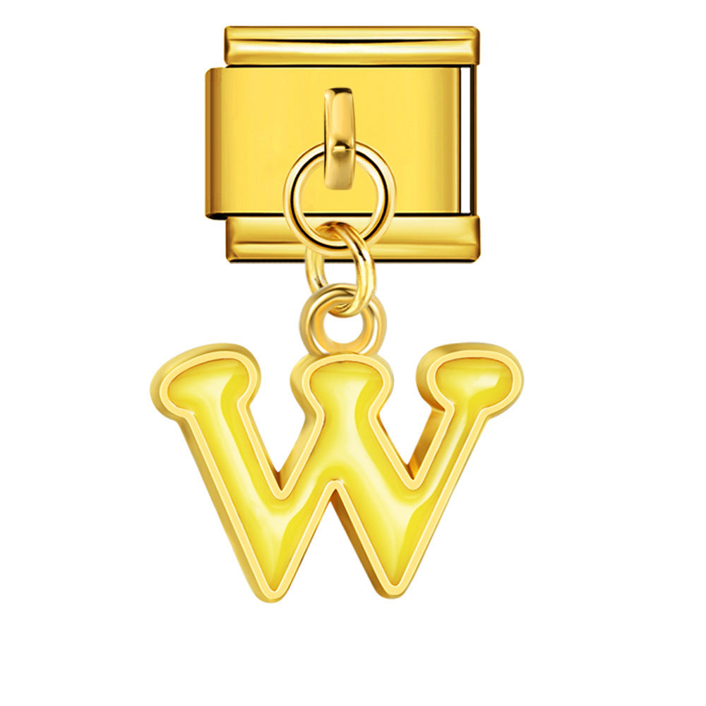 Wholesale Italian Charm Bracelet 9mm DIY Splicing Letter Series Stainless Steel Composable Bracelet