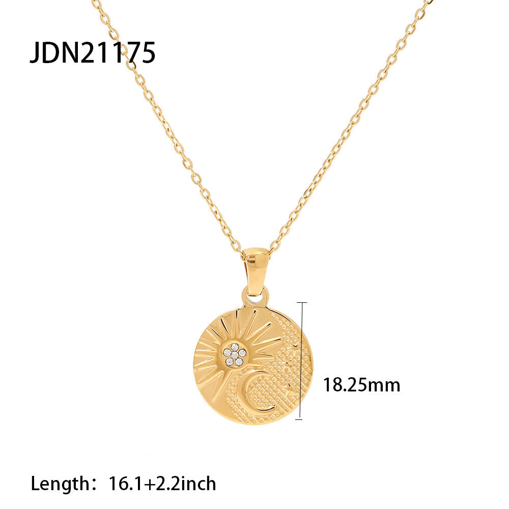 Wholesale stainless steel conch necklace pearl earrings zircon earrings