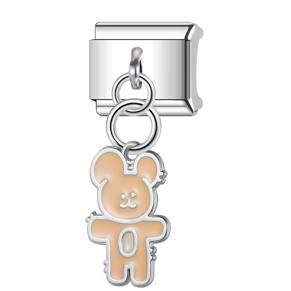 Wholesale Italian Charm Bracelet 9mm DIY Splicing Cute Pattern Stainless Steel Composable Bracelet