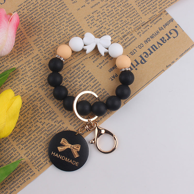 Wholesale Mother' s Day Handmade Gift: Bow-Shaped Silicone Keychain Wristlet