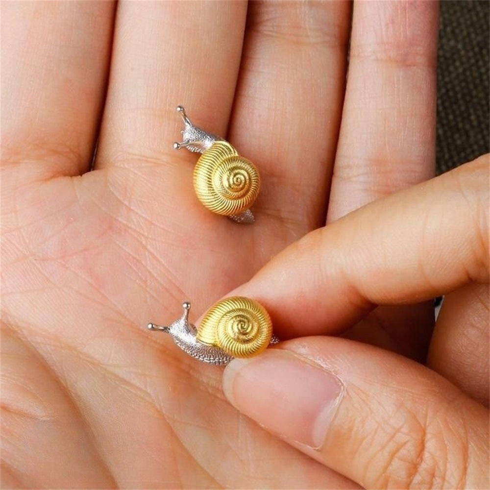 Wholesale  Silver Gold Plated Snail Earrings