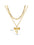 Wholesale  Stainless steel bow chain 18k gold double layer stacked wearing necklace