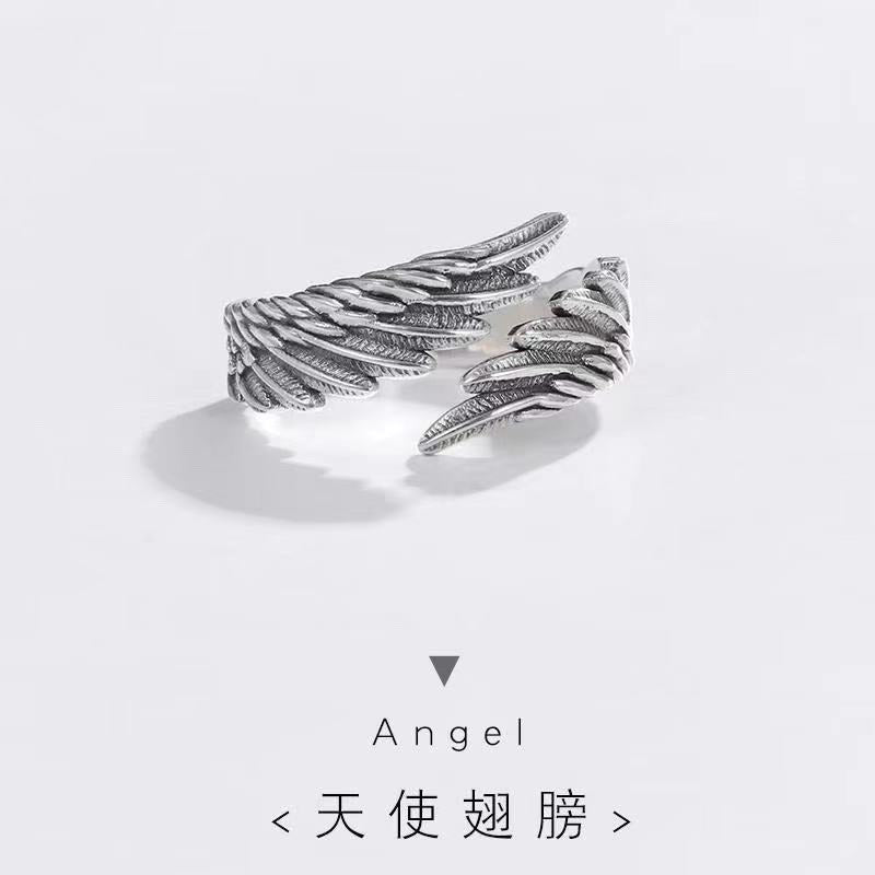 Wholesale Angel and Devil Wings Thai Silver Open Adjustable Rings ACC-RS-Yudie003