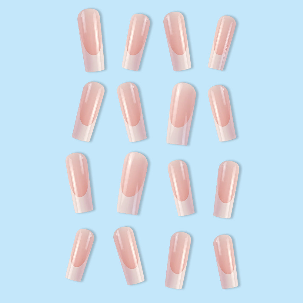 Wholesale Plastic Press on Nails Kits Minimalist White Edge French Nail Enhancement ACC-NS-MeiSu008