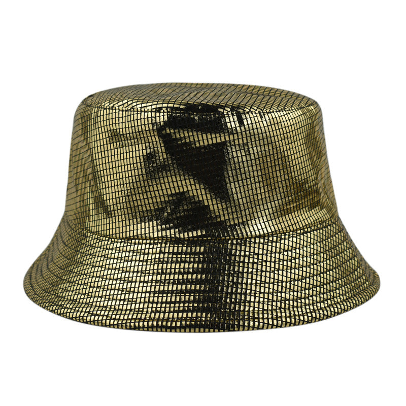 Wholesale  Fashion Rainbow Colorful Gold and Silver Fish Scale Basin Hat