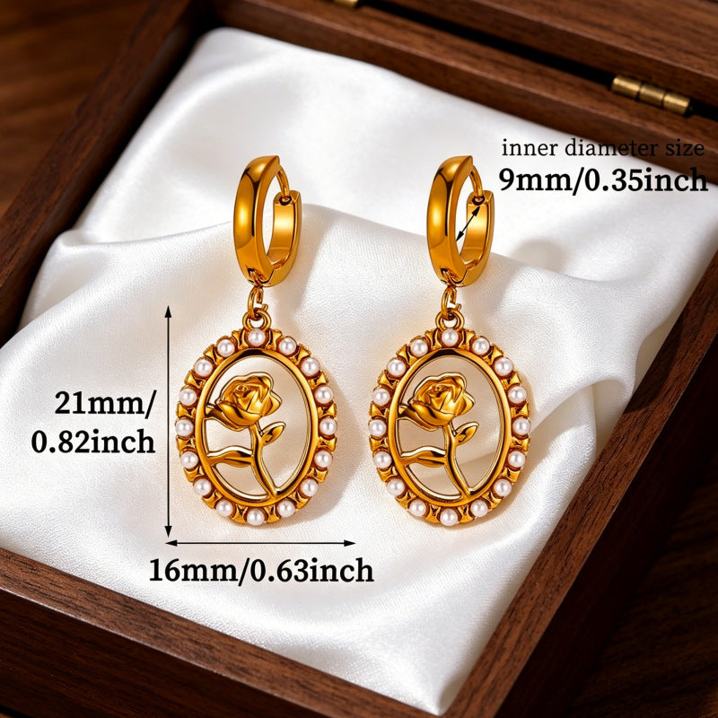 Wholesale Stainless Steel Love Angel Earrings Trendy Fashion Accessory Jewelry