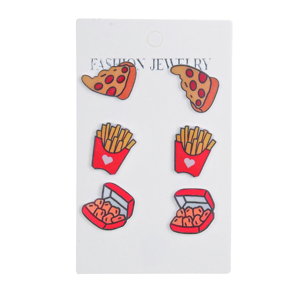 Wholesale Acrylic  Pizza Fries Chicken Nuggets Earrings