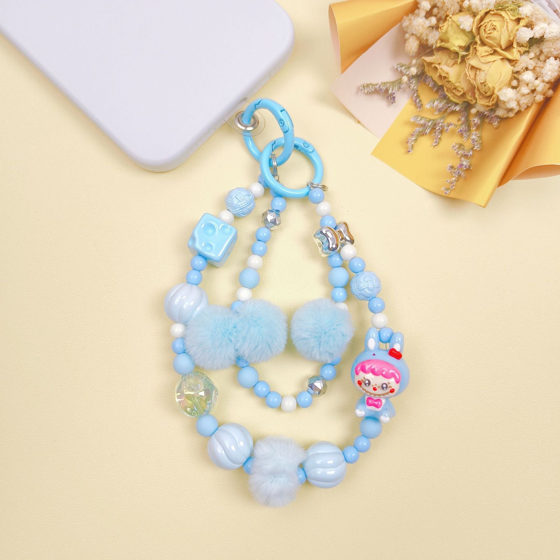 Wholesale Color Block Hand-painted Beaded Keychain  ACCVIP