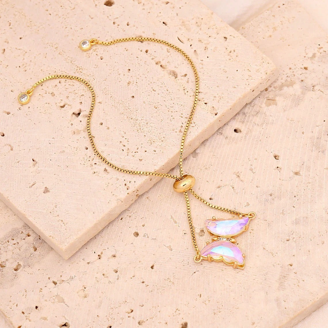 Wholesale  Colorful Zircon Butterfly Bracelet