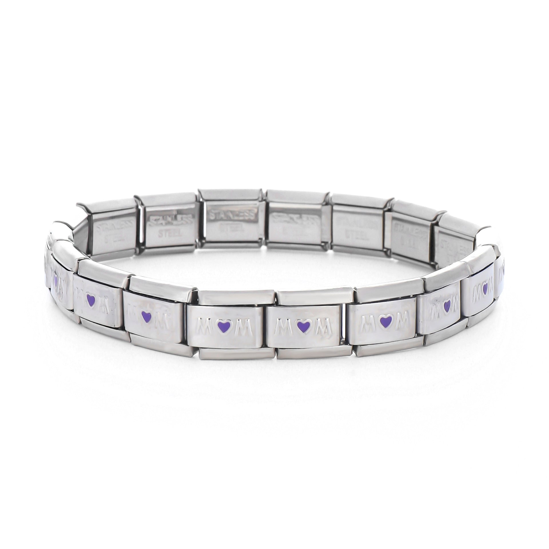 Wholesale 10pcs Italian Charm Bracelet 9mm DIY Splicing Removable Mother's Day Stainless Steel Composable Bracelet