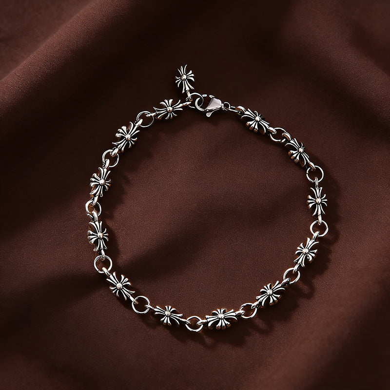Wholesale Zinc Alloy Hanging Plating Cross Pendant Bracelet Trendy Unisex Jewelry Accessory