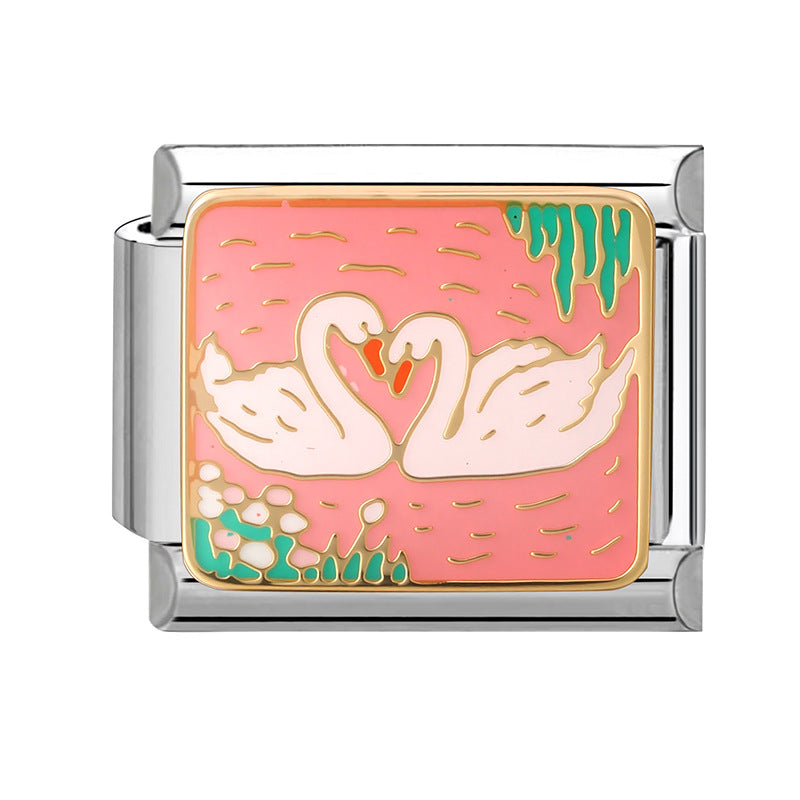 Wholesale 9mm Italian Charm Starter Bracelets DIY square Single Section Creative Stainless Steel Composable Bracelet