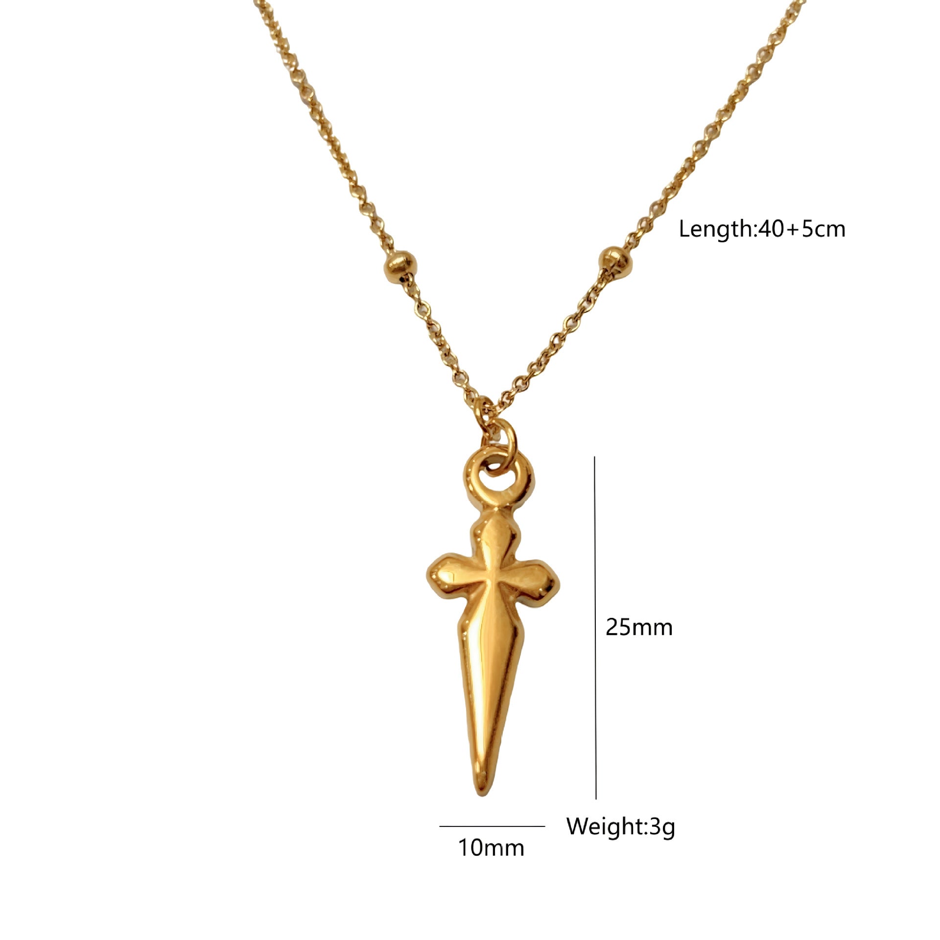 Wholesale Turtle Sword Pendant Green Stone  Natural Retro High Fashion Pendant Titanium Steel Necklace