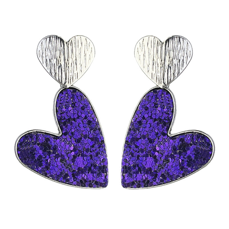 Wholesale 2 Pairs/pack Valentine's Day Double Heart Symmetrical Earrings ACC-ES-HY204