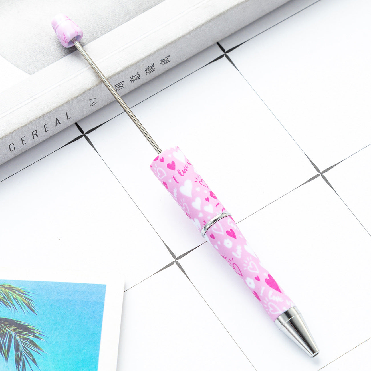 Wholesale Beadable Pens Valentine's Day Plastic DIY Beaded Pens