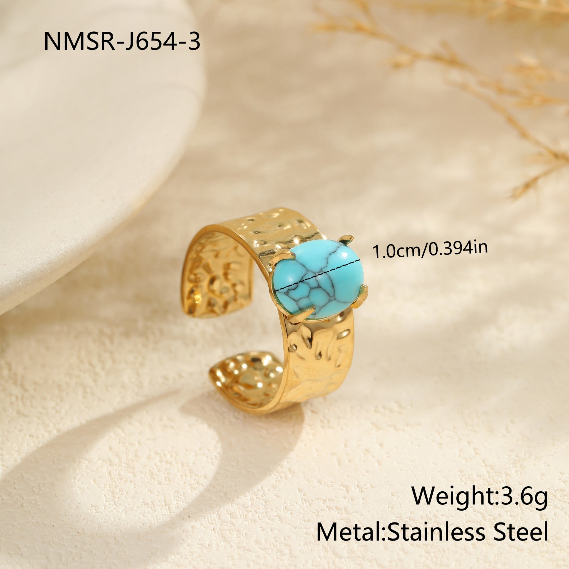 Wholesale Bohemian Luxury Turquoise Natural Stone Necklace and Ring