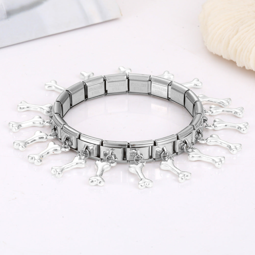 Wholesale 10pcs Italian Charm Bracelet 9mm DIY Splicing Removable Shell Pearl Water Drop Stainless Steel Composable Bracelet