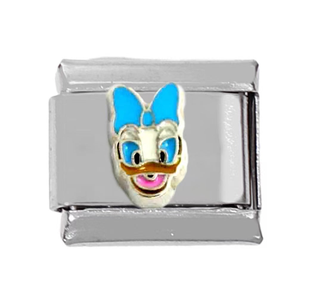 Wholesale 5pcs Italian Charm Bracelet Charm Module Stainless Steel Tulip Butterfly Bracelet 9mm DIY Pattern Free Stitching Detachable Composable Bracelet ACC-BT-DaLiang013