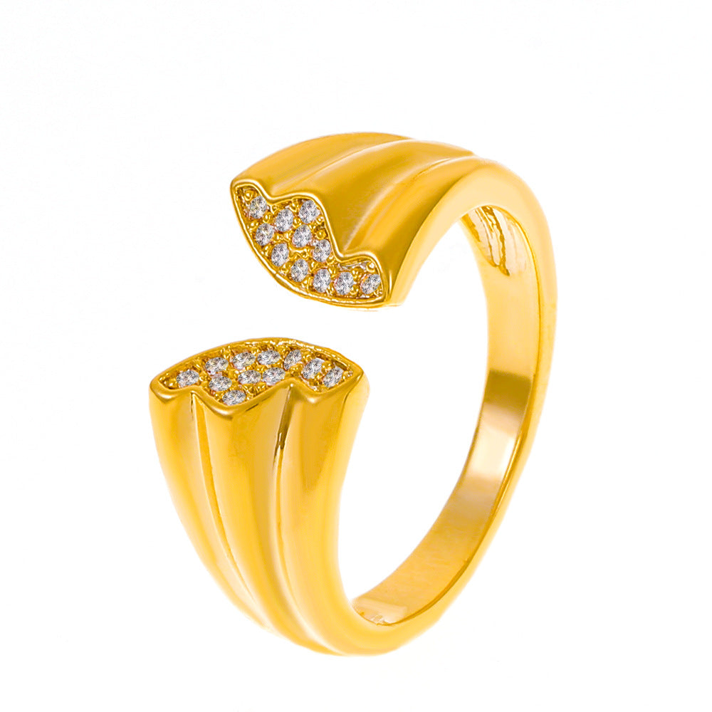 Wholesale Three copper and diamond butterfly rings