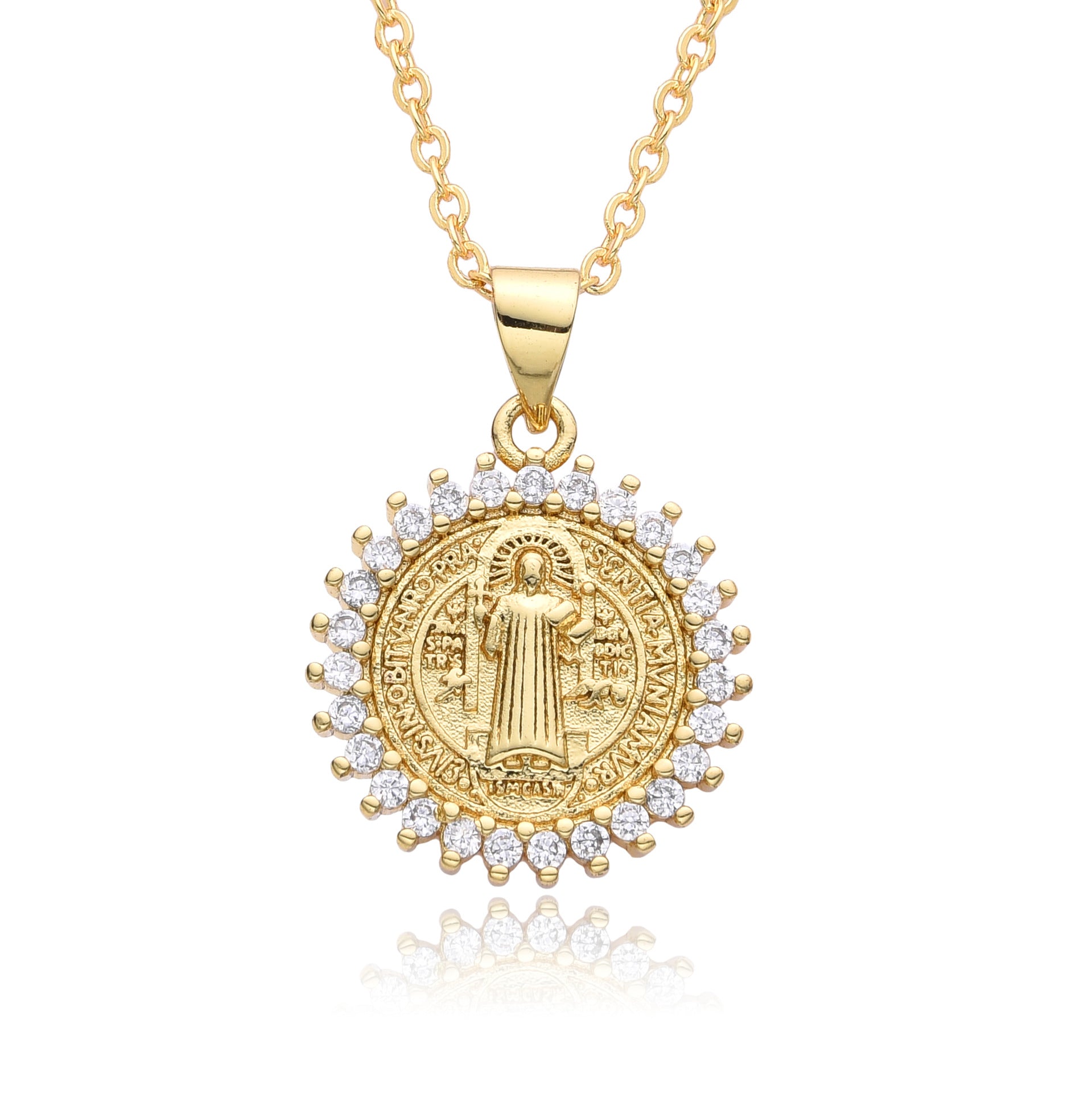 Wholesale  fashion  religious copper micro inlaid zircon pendant  necklace