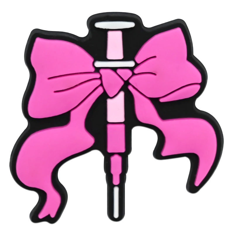 Wholesale Random 100pcs Nurses'  Day series  PVC Soft Rubber Shoe Buckle Decoration