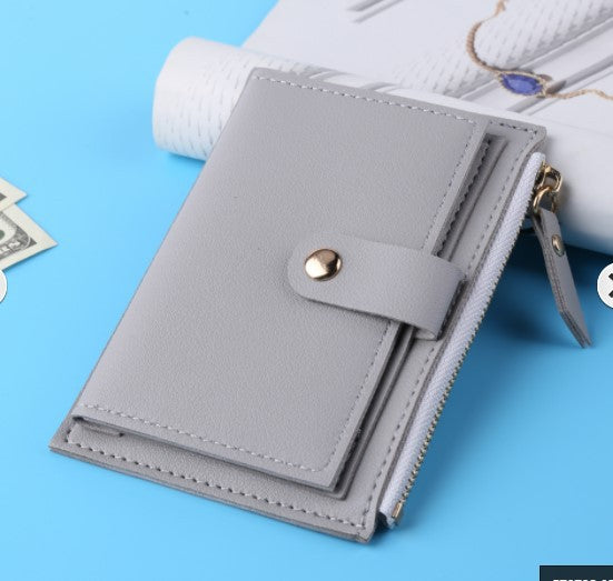 Wholesale Stylish PU Leather Card Wallet With Multi Card Slots And Zipper Compartment Casual Boutique Resale Accessory