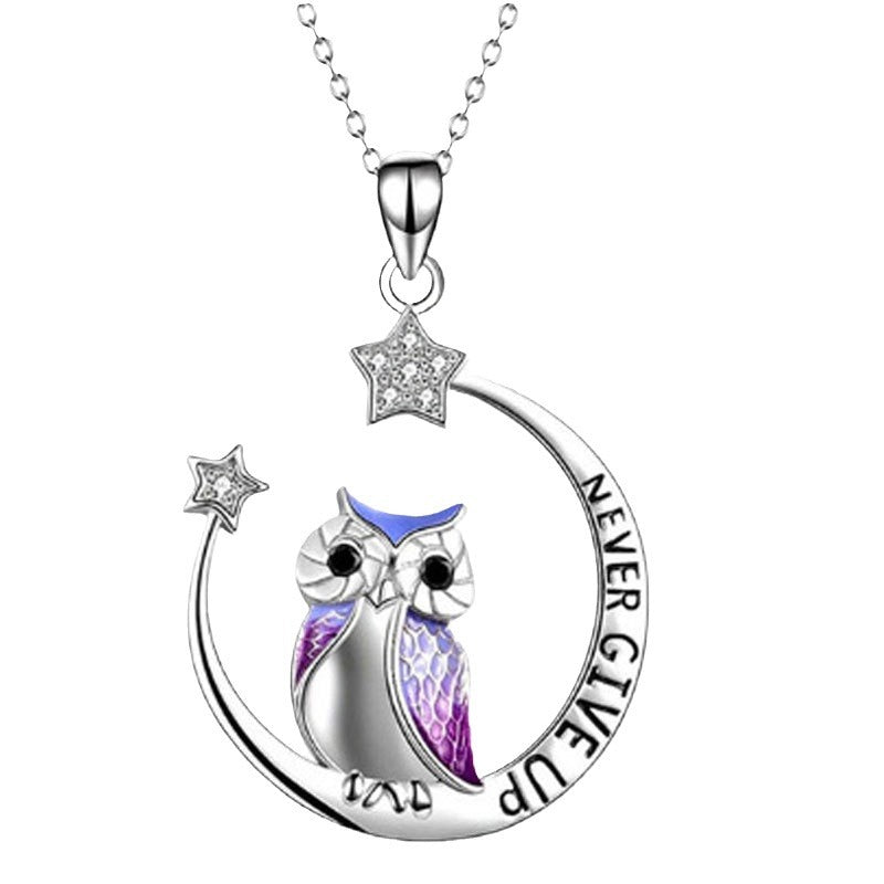 Wholesale Alloy Diamond Owl Necklace